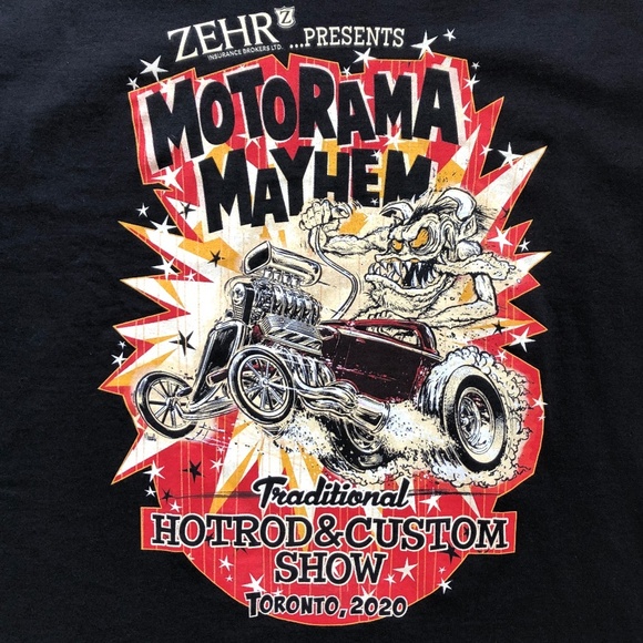 Hotrod, Motorama Mayhem, T shirt, Mens, Custom Car Show, Toronto, 2020, Lrg, NEW - Picture 4 of 6